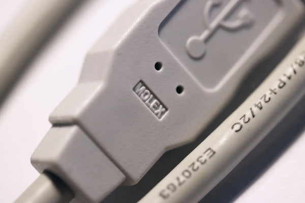 USB Cable: A male to Mini-B male (Molex brand)