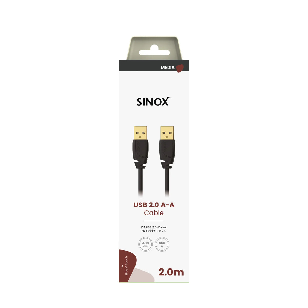 USB Cable: A male to A male, 2m