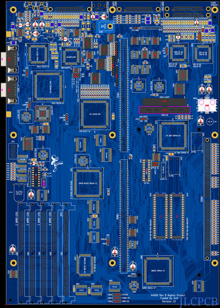 Amiga 4000 Partially Populated Replica Motherboard