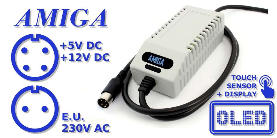 Amiga CD32 Power Supply with OLED Screen (EU plug)