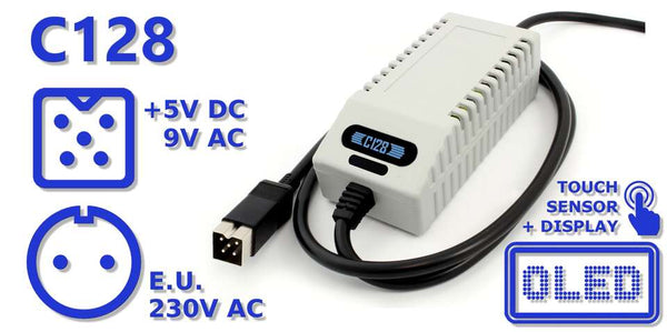 Commodore 128 Power Supply with OLED Screen
