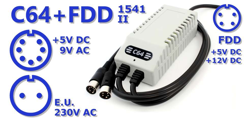 Dual C64 / VIC-20 + Floppy Drive Power Supply