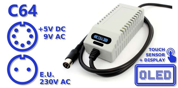 C64 / VIC-20 Power Supply with OLED Screen