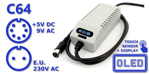 C64 / VIC-20 Power Supply with OLED Screen