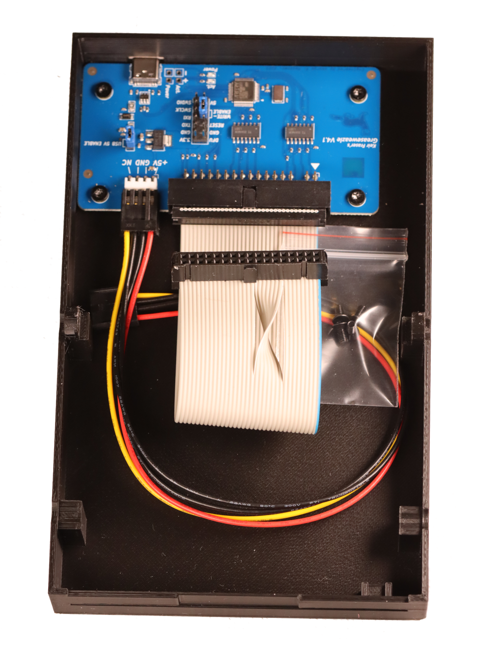 Greaseweazle v4.1 mounted in 3.5" drive enclosure