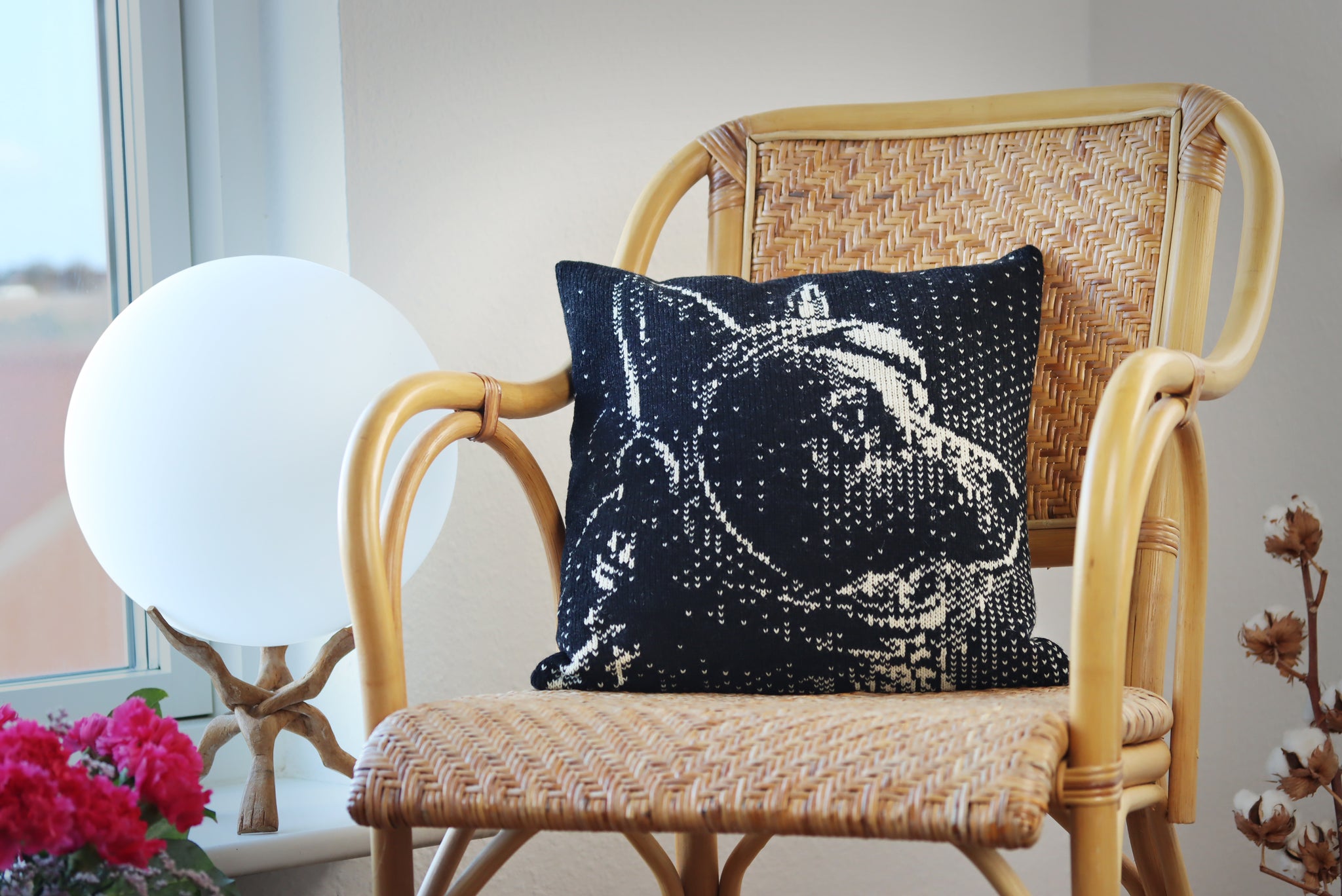 Astro Doggo Knitted Cushion Cover